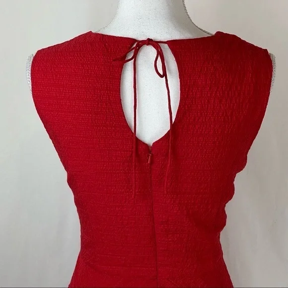 Talbots Red Textured Party Event Midi Dress - Picture 4 of 11